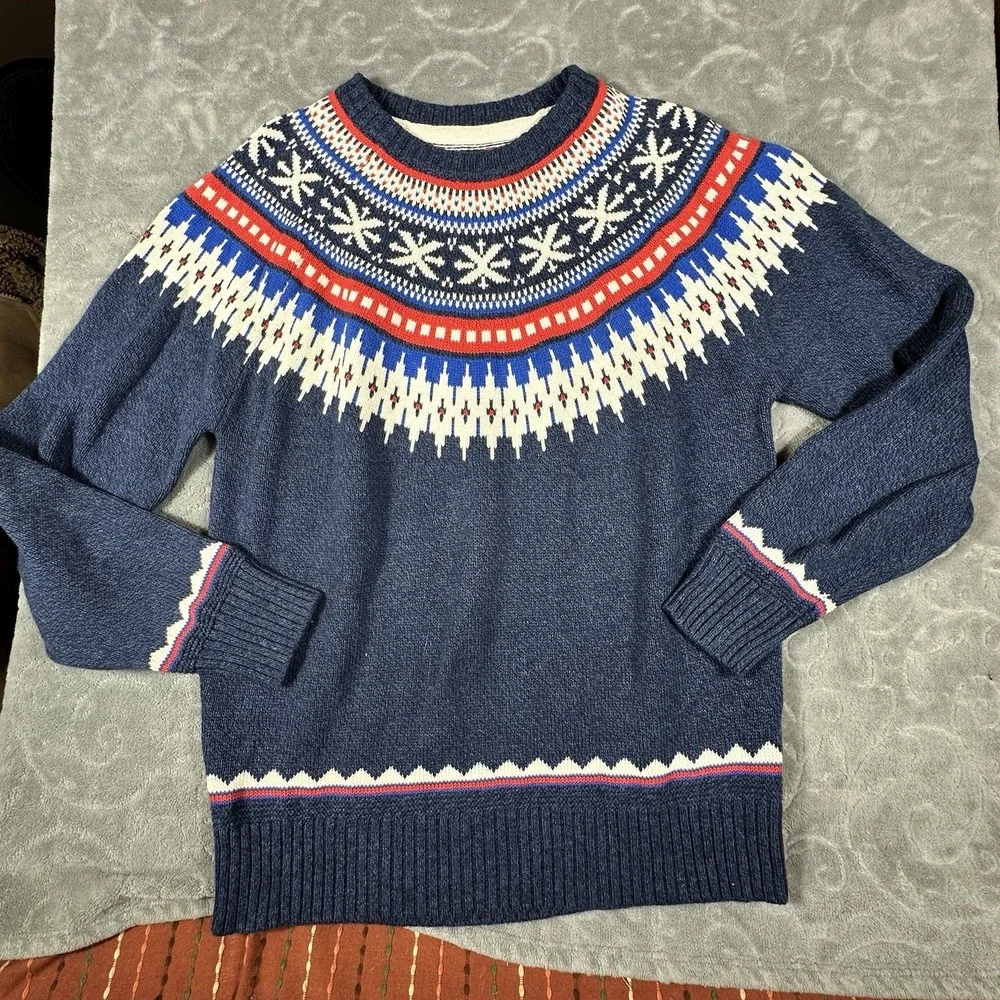 American Eagle Sweater Mens Large Ski Top Fair Isle Nordic Winter Colorful Soft